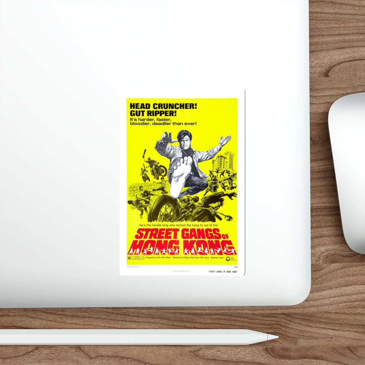 STREET GANGS OF HONG KONG 1973 Movie Poster STICKER Vinyl Die-Cut Decal-The Sticker Space