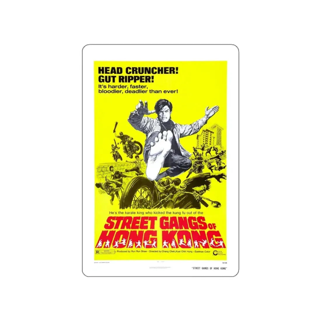 STREET GANGS OF HONG KONG 1973 Movie Poster STICKER Vinyl Die-Cut Decal 3 Inch - The Sticker Space