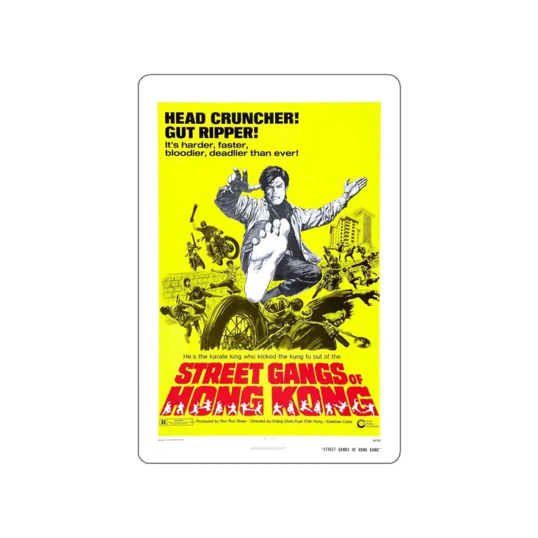 STREET GANGS OF HONG KONG 1973 Movie Poster STICKER Vinyl Die-Cut Decal 6 Inch - The Sticker Space