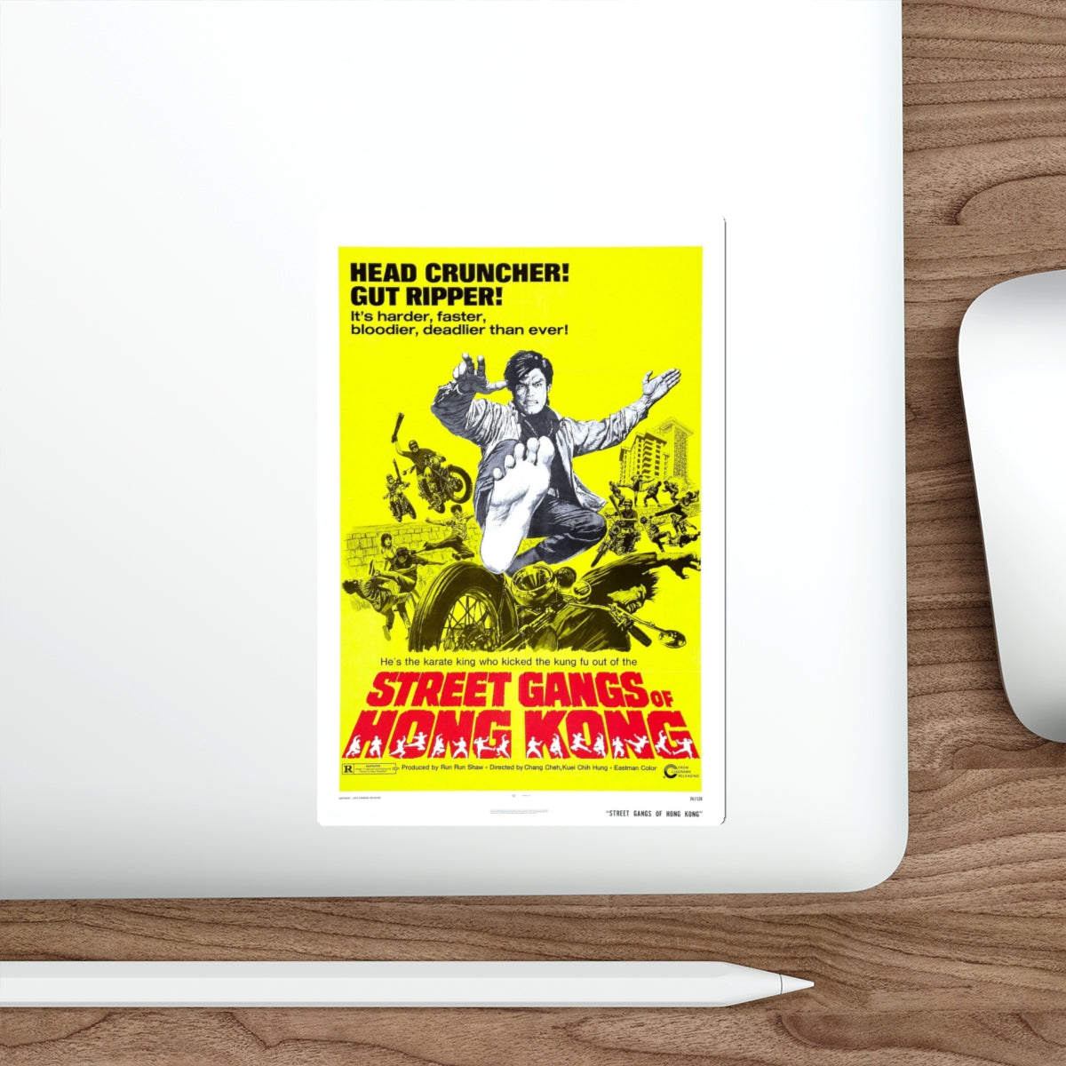 STREET GANGS OF HONG KONG 1973 Movie Poster STICKER Vinyl Die-Cut Decal-The Sticker Space