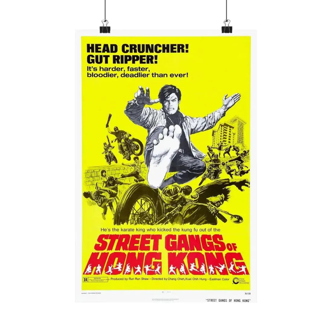 STREET GANGS OF HONG KONG 1973 - Paper Movie Poster 12″ x 18″ Matte - The Sticker Space