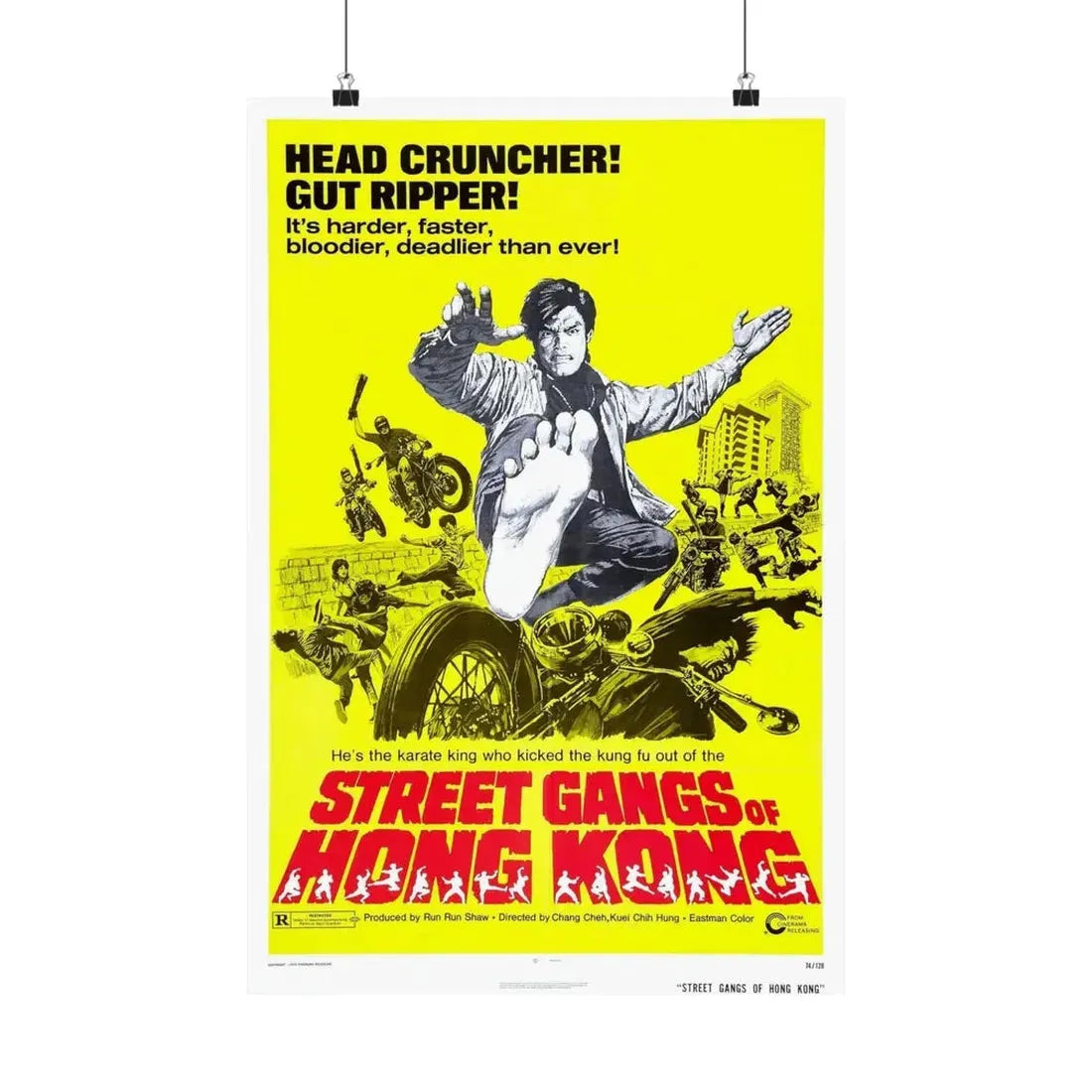 STREET GANGS OF HONG KONG 1973 - Paper Movie Poster 16″ x 24″ Matte - The Sticker Space
