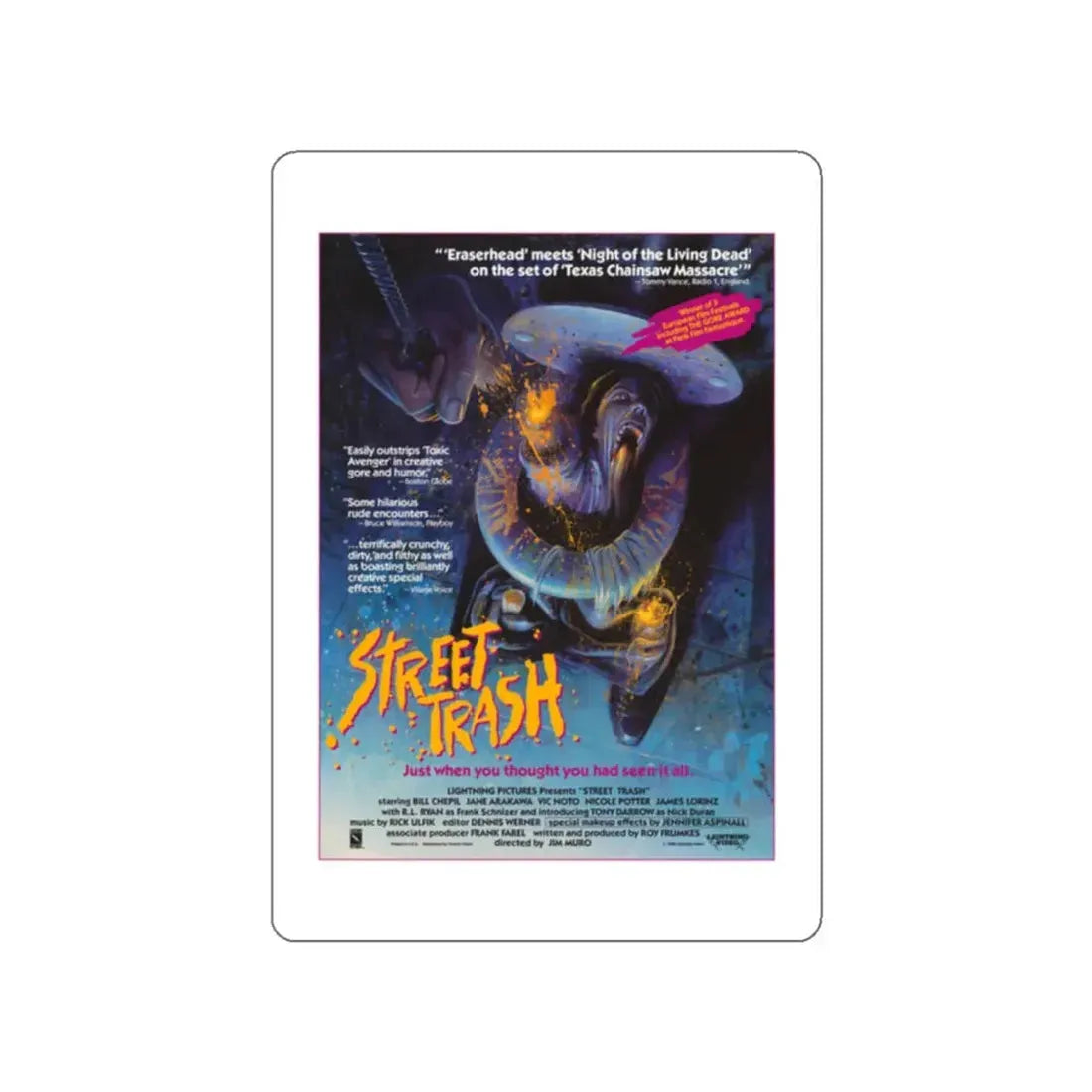 STREET TRASH 1987 Movie Poster STICKER Vinyl Die-Cut Decal 2 Inch - The Sticker Space
