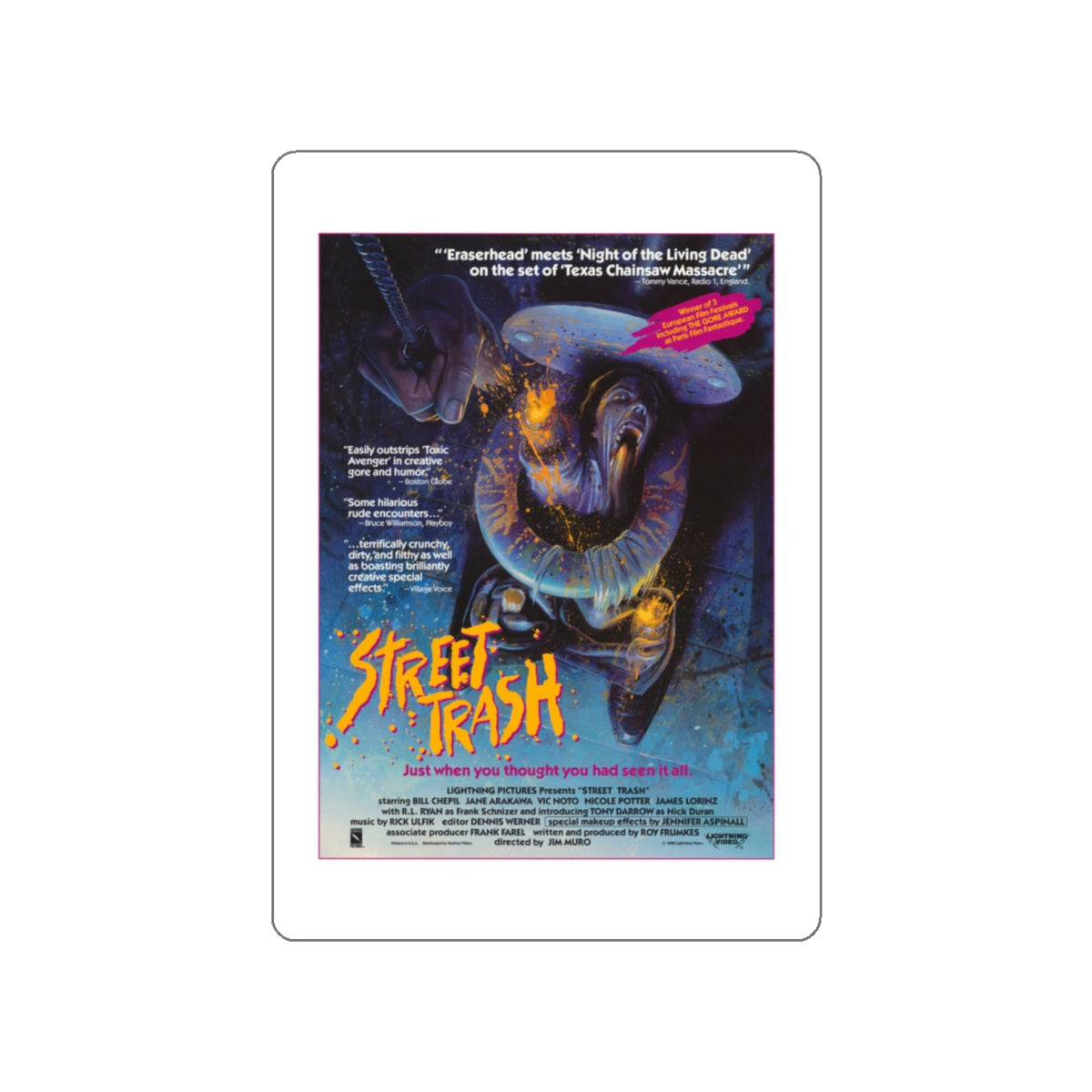 STREET TRASH 1987 Movie Poster STICKER Vinyl Die-Cut Decal-White-The Sticker Space