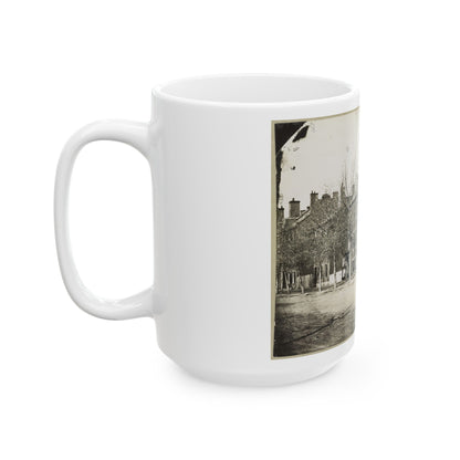 Street View Of A Row Of Houses (U.S. Civil War) White Coffee Mug-The Sticker Space