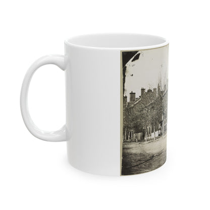 Street View Of A Row Of Houses (U.S. Civil War) White Coffee Mug-The Sticker Space