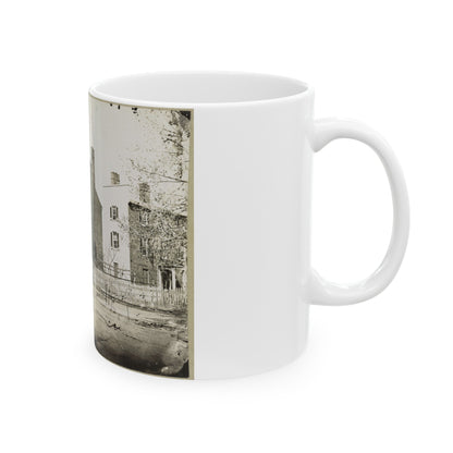 Street View Of A Row Of Houses (U.S. Civil War) White Coffee Mug-The Sticker Space