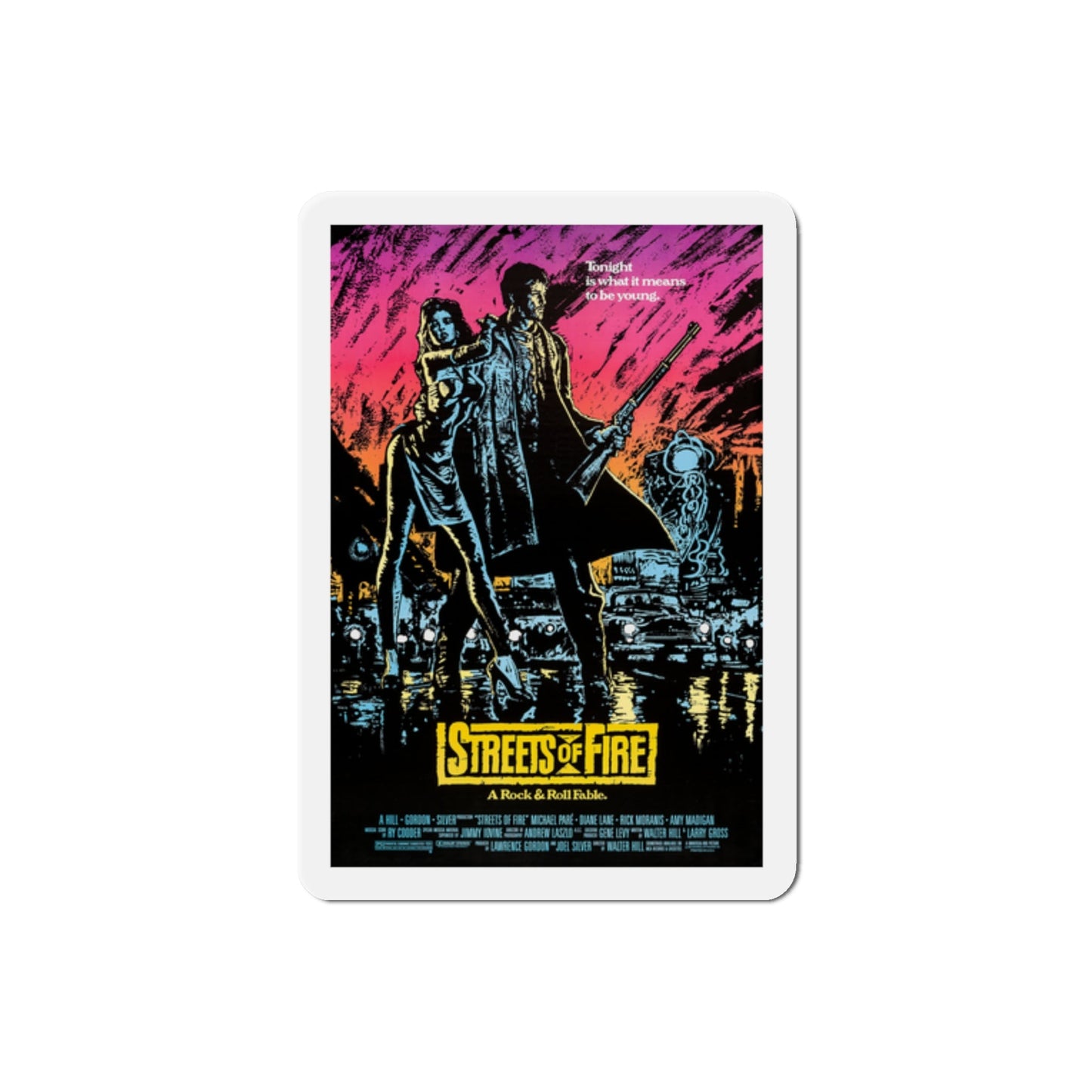 Streets of Fire 1984 Movie Poster Die-Cut Magnet-2" x 2"-The Sticker Space