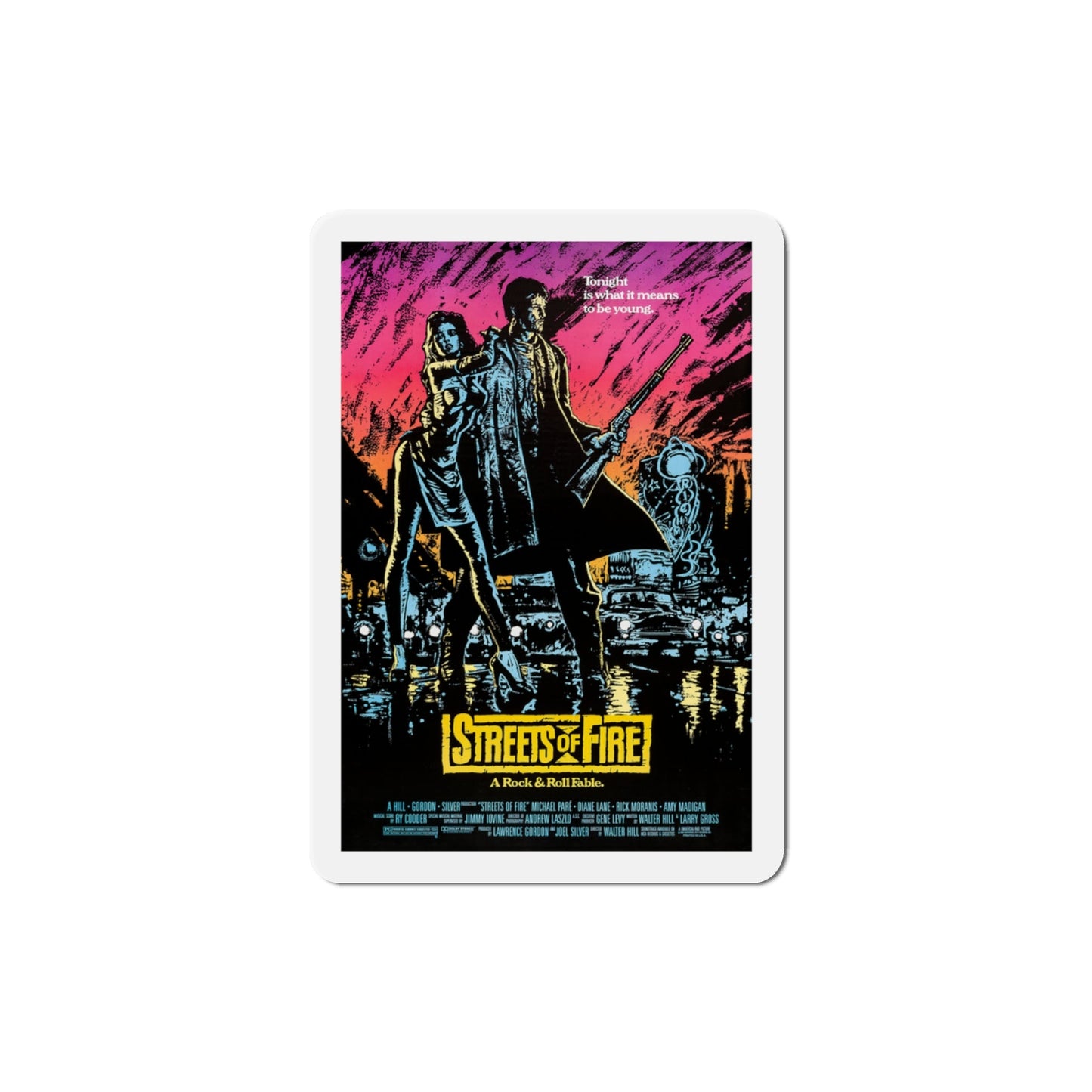 Streets of Fire 1984 Movie Poster Die-Cut Magnet-3" x 3"-The Sticker Space