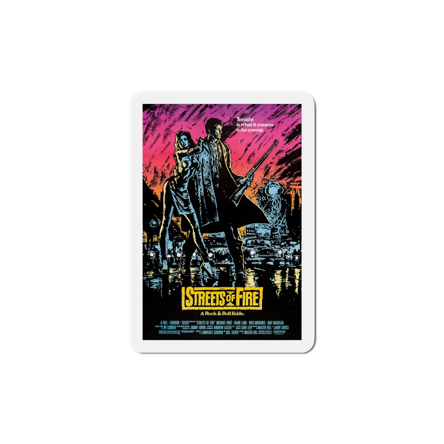 Streets of Fire 1984 Movie Poster Die-Cut Magnet-6 × 6"-The Sticker Space