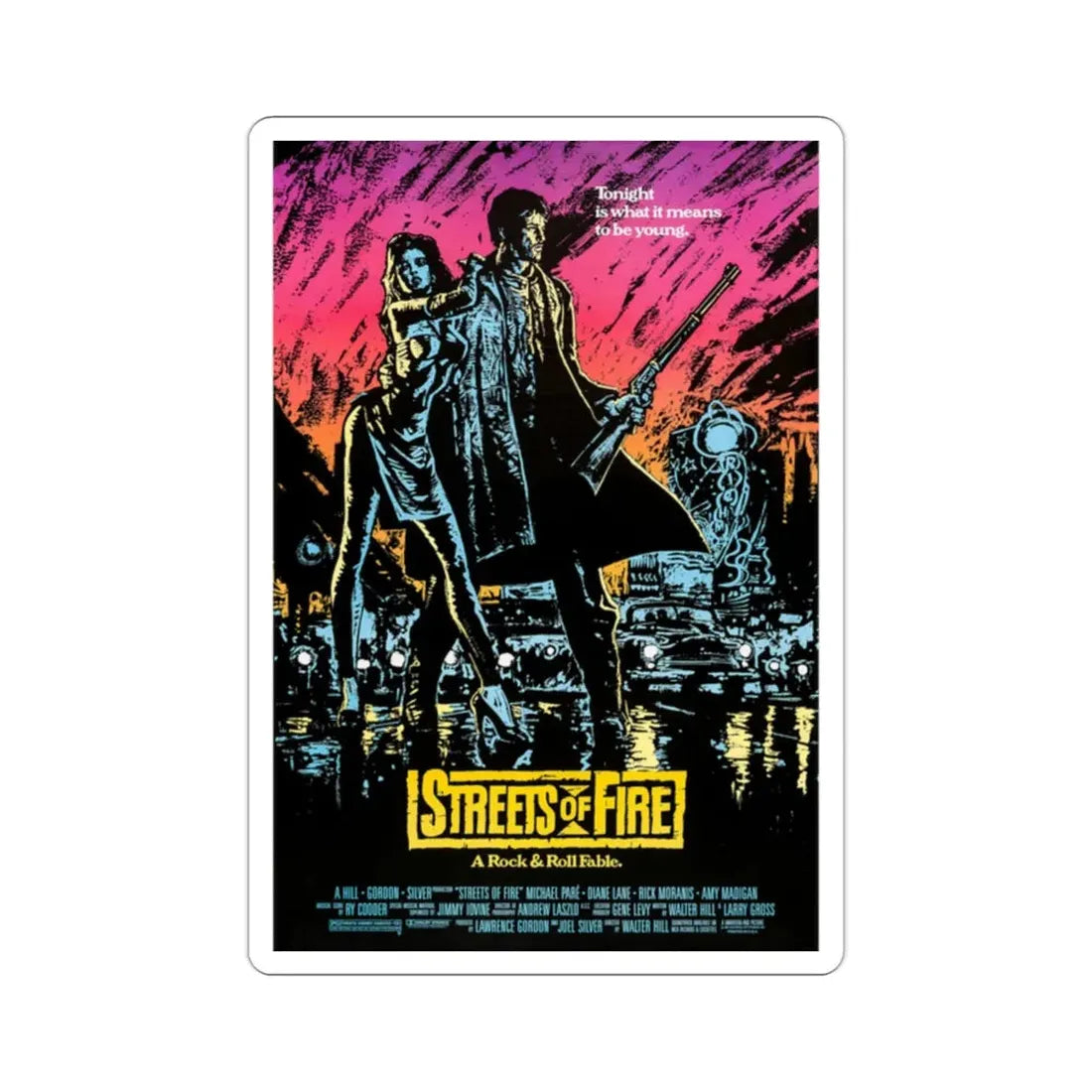 Streets of Fire 1984 Movie Poster STICKER Vinyl Die-Cut Decal 2 Inch - The Sticker Space