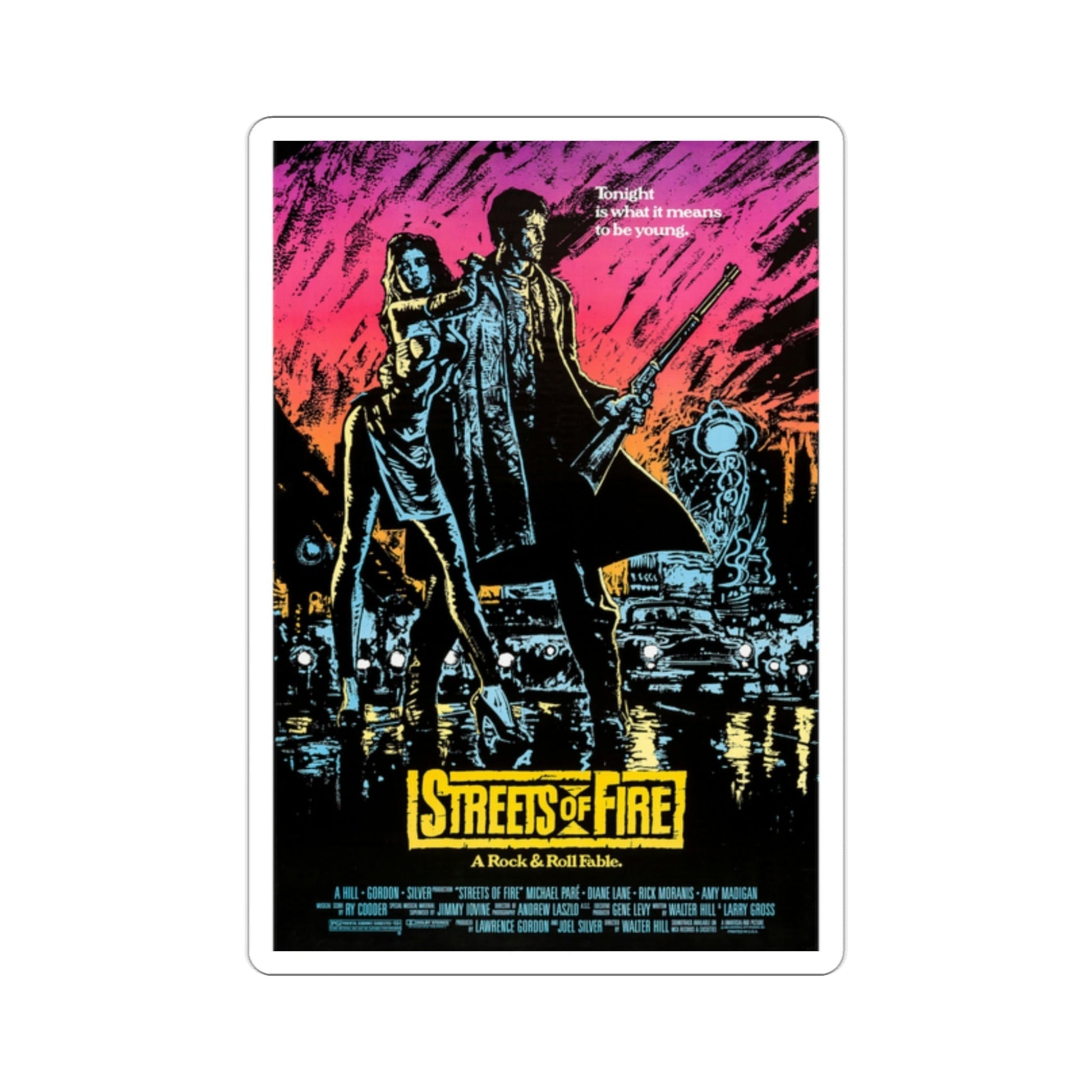 Streets of Fire 1984 Movie Poster STICKER Vinyl Die-Cut Decal-2 Inch-The Sticker Space