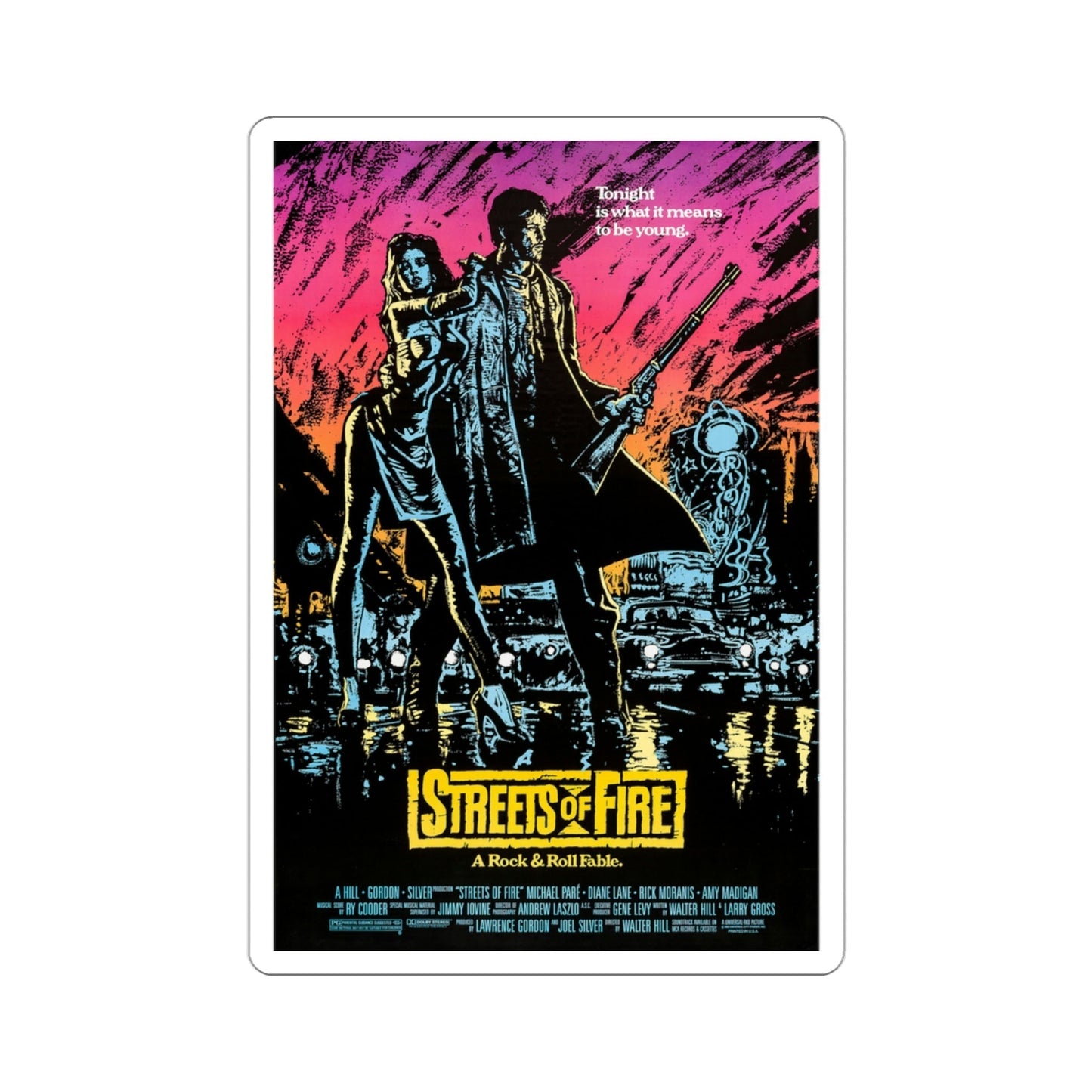 Streets of Fire 1984 Movie Poster STICKER Vinyl Die-Cut Decal-3 Inch-The Sticker Space