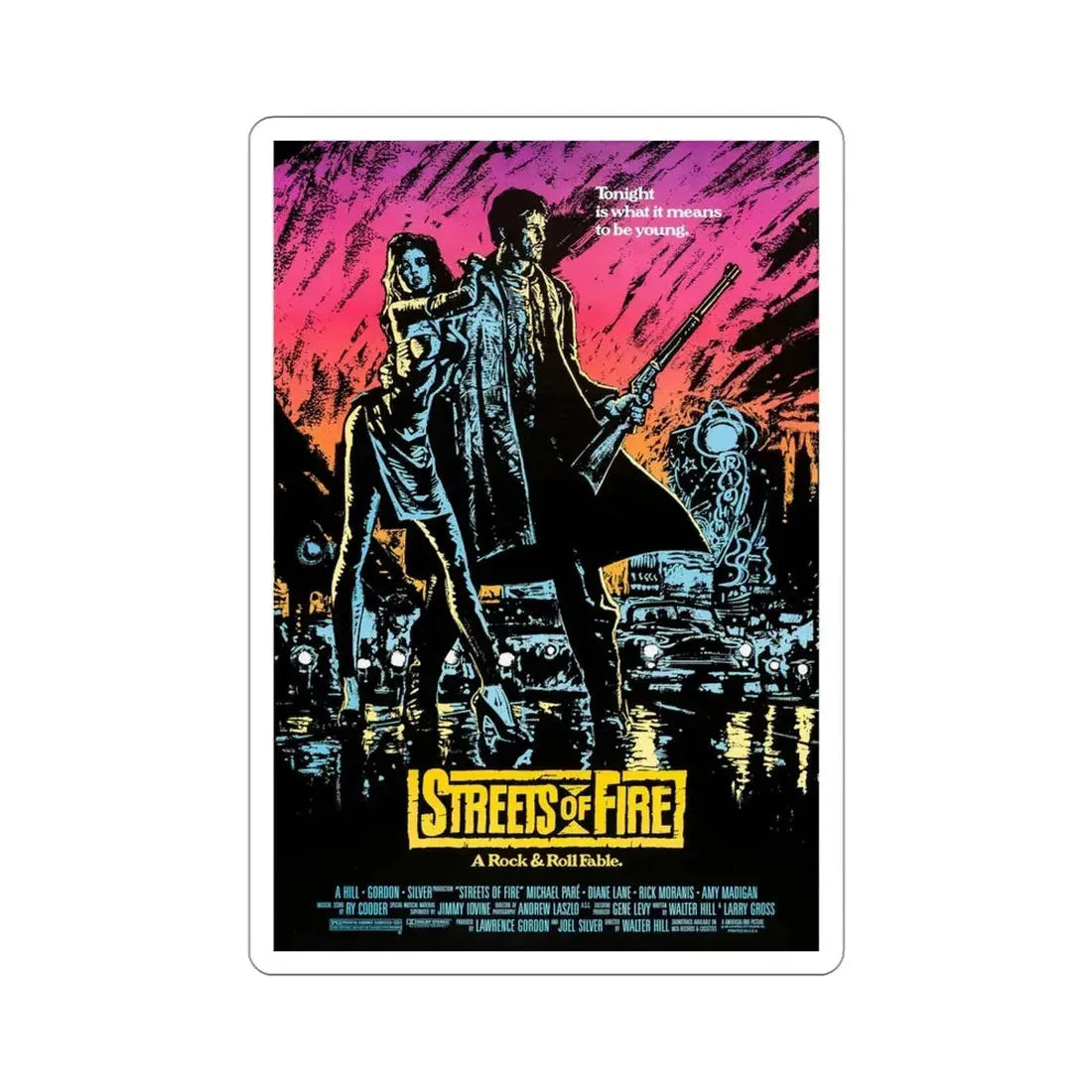 Streets of Fire 1984 Movie Poster STICKER Vinyl Die-Cut Decal 4 Inch - The Sticker Space