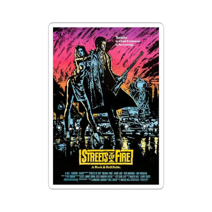 Streets of Fire 1984 Movie Poster - STICKER Vinyl Kiss-Cut Decal 3 Inch White - The Sticker Space