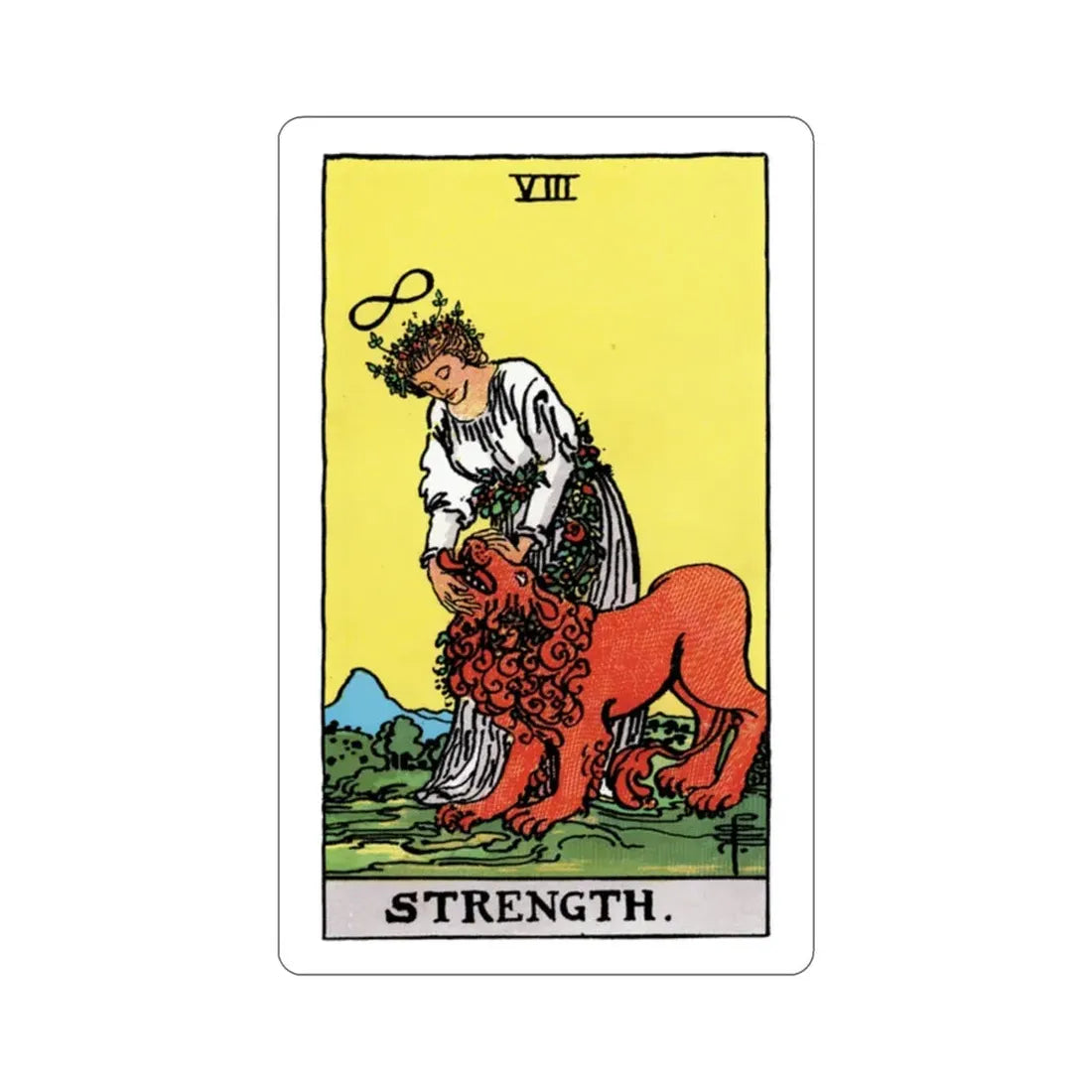 Strength (Rider Waite Tarot Deck) STICKER Vinyl Die-Cut Decal 2 Inch - The Sticker Space