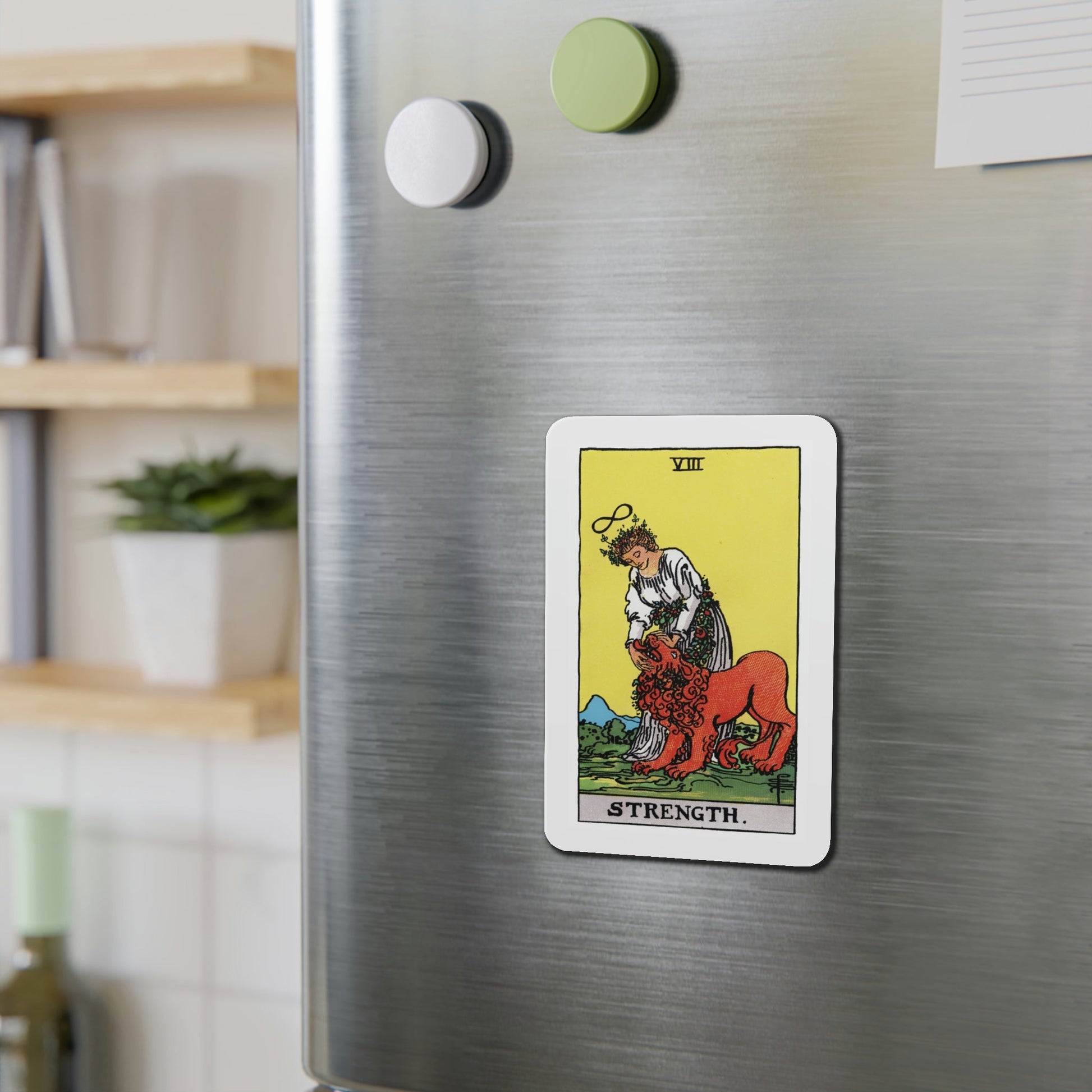 Strength (Tarot Card) Die-Cut Magnet-The Sticker Space