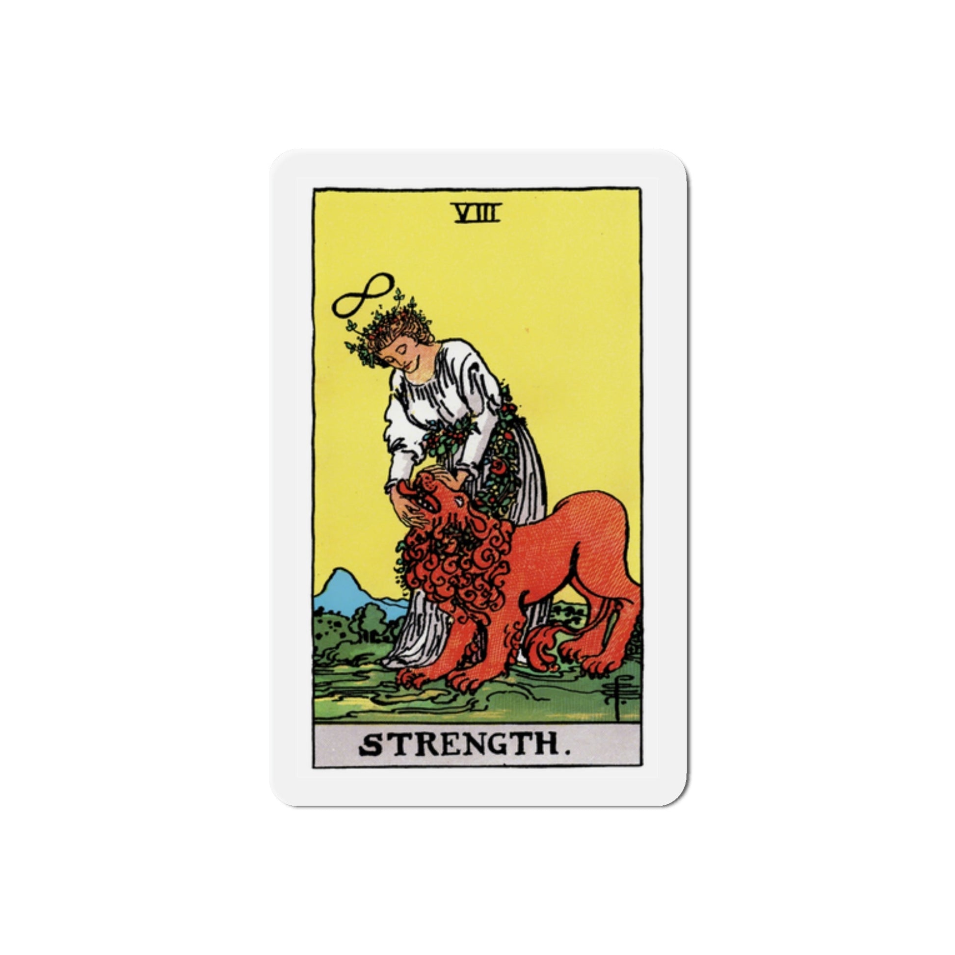 Strength (Tarot Card) Die-Cut Magnet-2 Inch-The Sticker Space