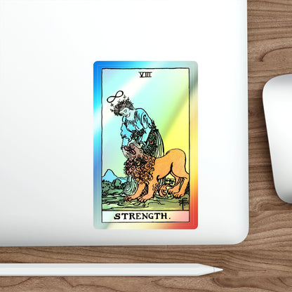 Strength (Tarot Card) Holographic STICKER Die-Cut Vinyl Decal-The Sticker Space