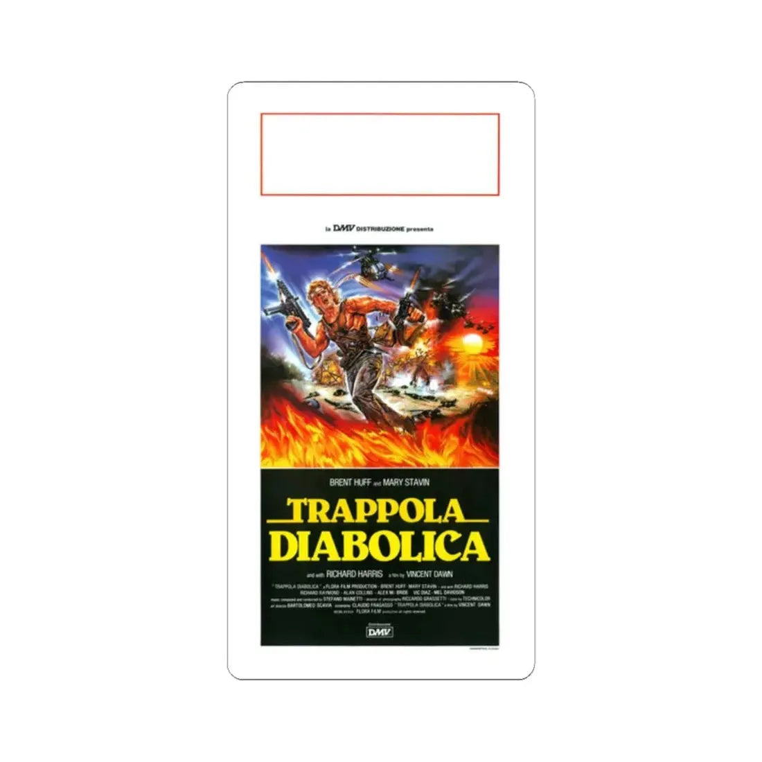 STRIKE COMMANDO 2 (ITALIAN) 1988 Movie Poster - STICKER Vinyl Kiss-Cut Decal 2 Inch White - The Sticker Space