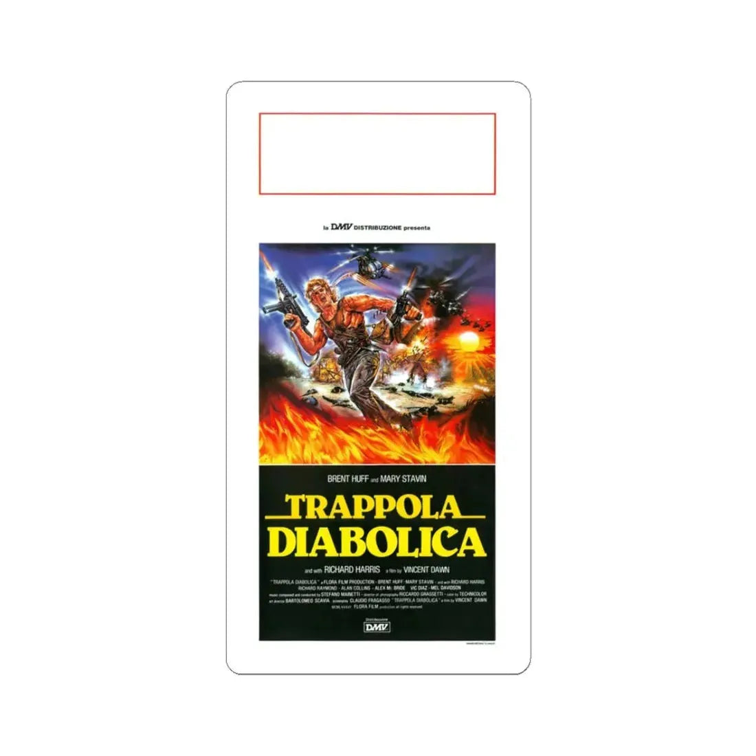 STRIKE COMMANDO 2 (ITALIAN) 1988 Movie Poster - STICKER Vinyl Kiss-Cut Decal 3 Inch White - The Sticker Space