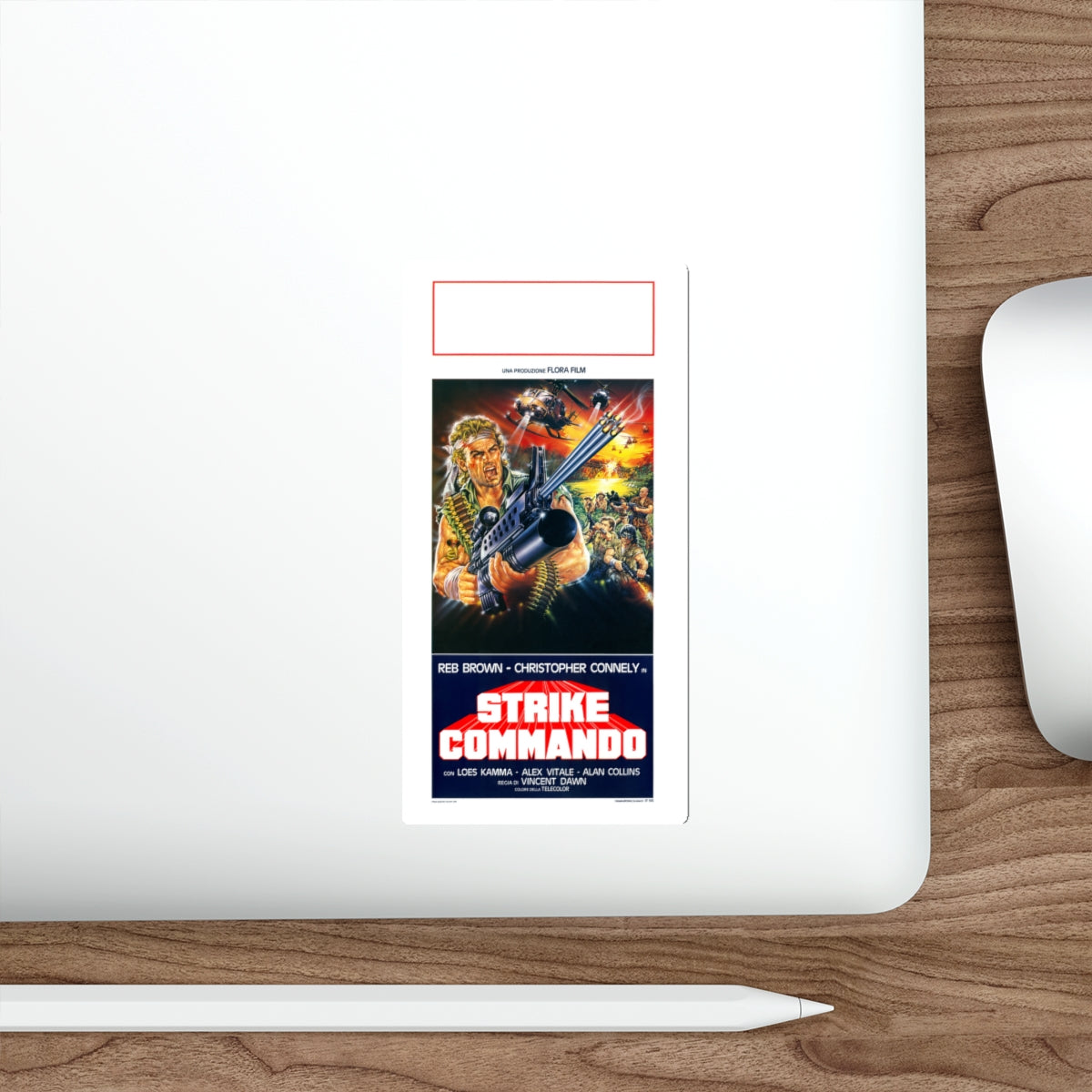 STRIKE COMMANDO (ITALIAN) 1987 Movie Poster STICKER Vinyl Die-Cut Decal-The Sticker Space