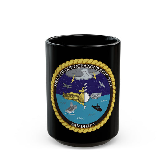 Strike Group Oceanography Team San Diego (U.S. Navy) Black Coffee Mug-15oz-The Sticker Space