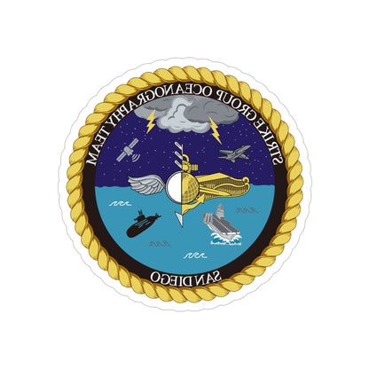 Strike Group Oceanography Team San Diego (U.S. Navy) REVERSE PRINT Transparent STICKER-6" × 6"-The Sticker Space