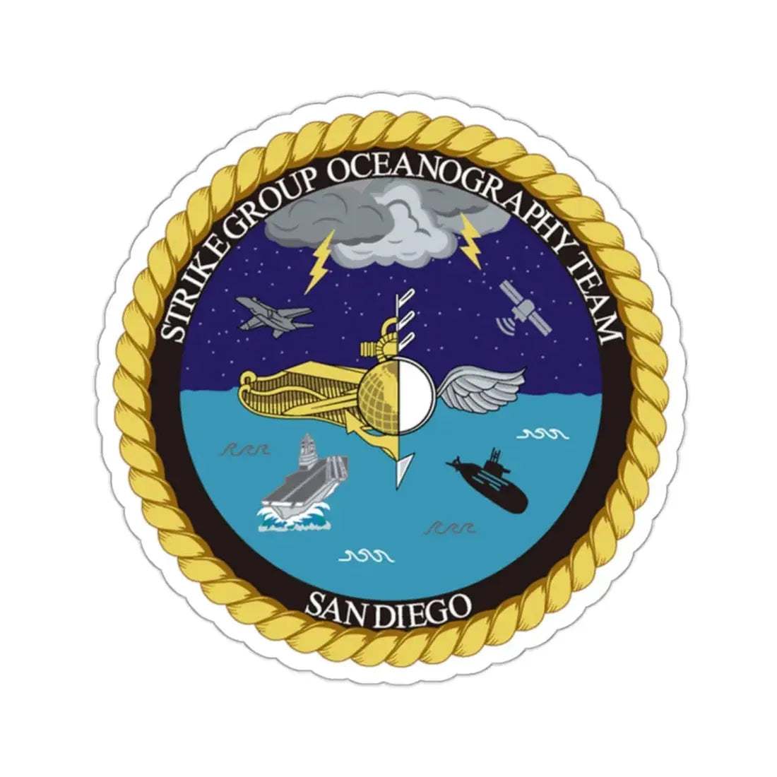 Strike Group Oceanography Team San Diego (U.S. Navy) STICKER Vinyl Kiss-Cut Decal 2 Inch White - The Sticker Space