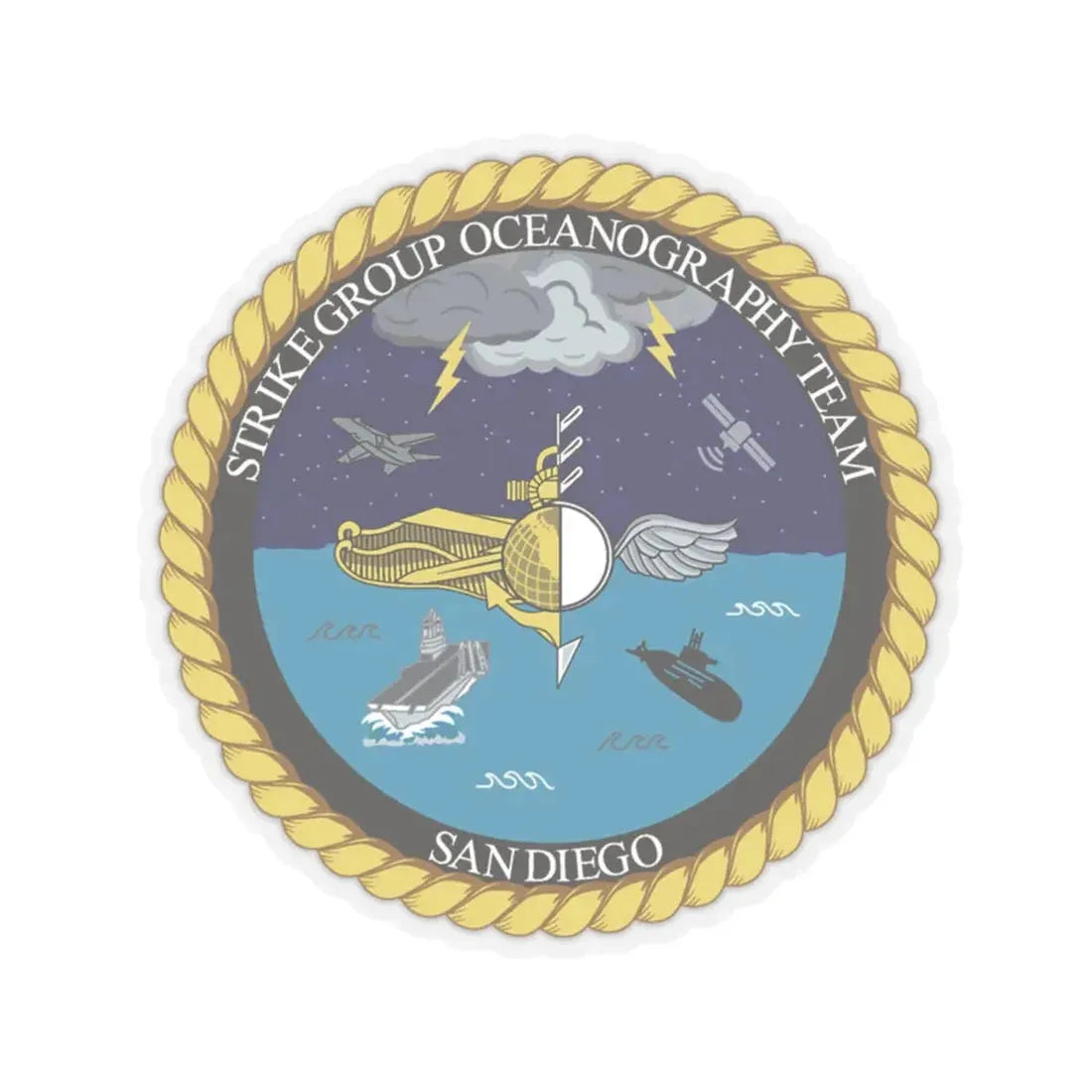 Strike Group Oceanography Team San Diego (U.S. Navy) STICKER Vinyl Kiss-Cut Decal 6 Inch Transparent - The Sticker Space