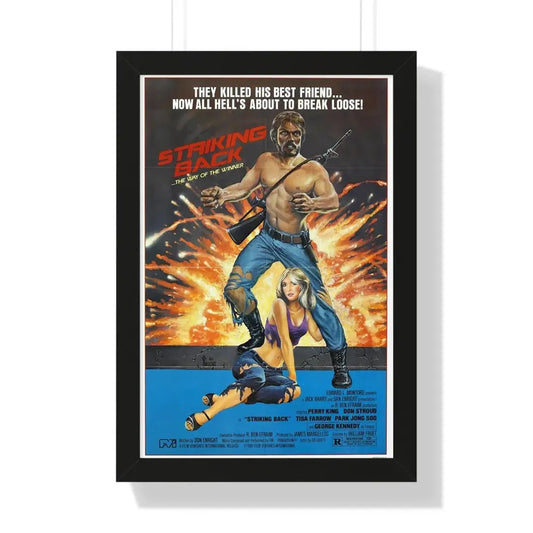 STRIKING BACK (SEARCH AND DESTROY) 1979 - Framed Movie Poster 16″ x 24″ Black - The Sticker Space