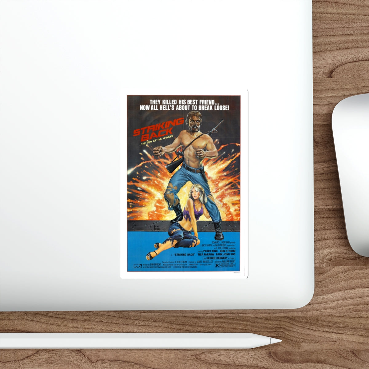 STRIKING BACK (SEARCH AND DESTROY) 1979 Movie Poster STICKER Vinyl Die-Cut Decal-The Sticker Space