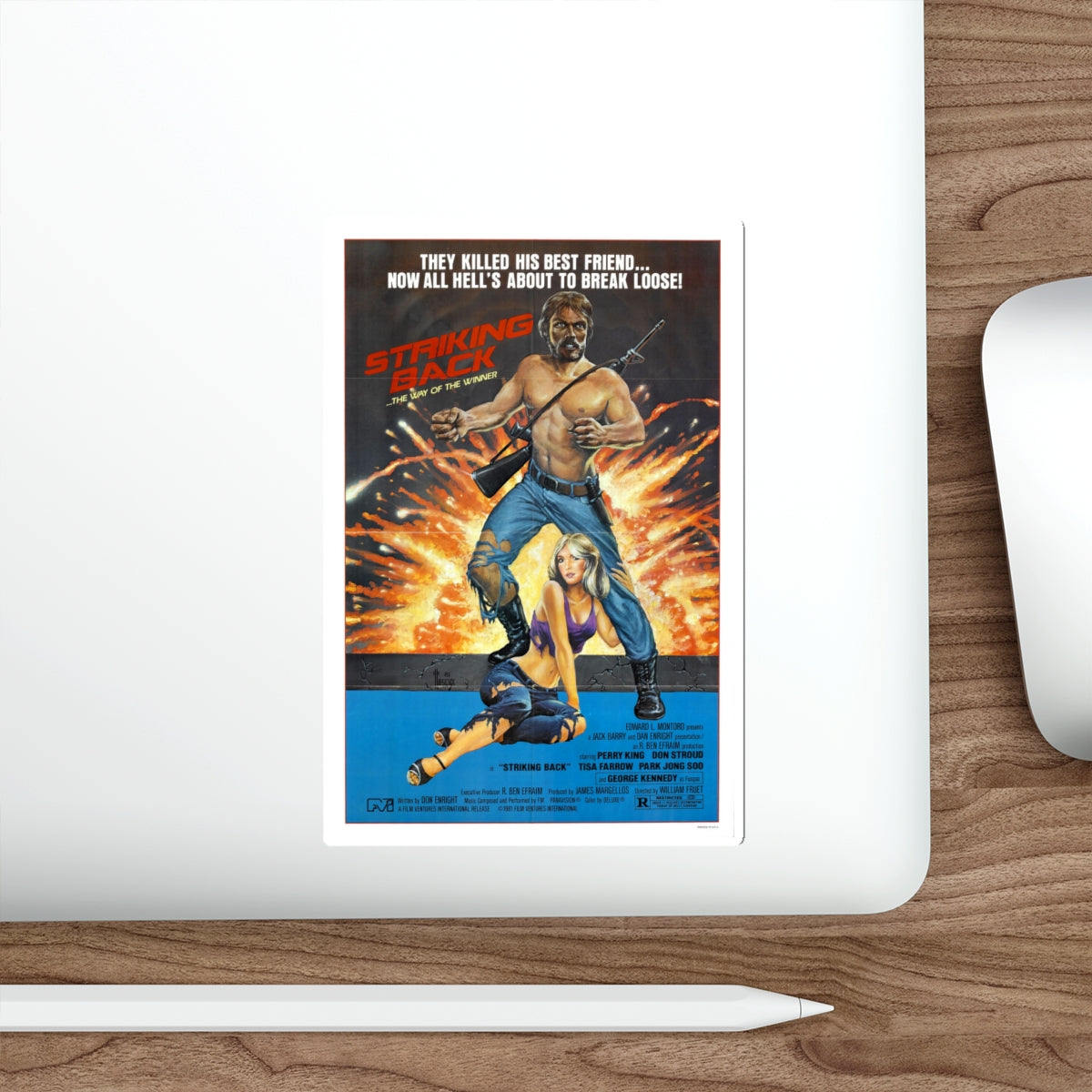 STRIKING BACK (SEARCH AND DESTROY) 1979 Movie Poster STICKER Vinyl Die-Cut Decal-The Sticker Space