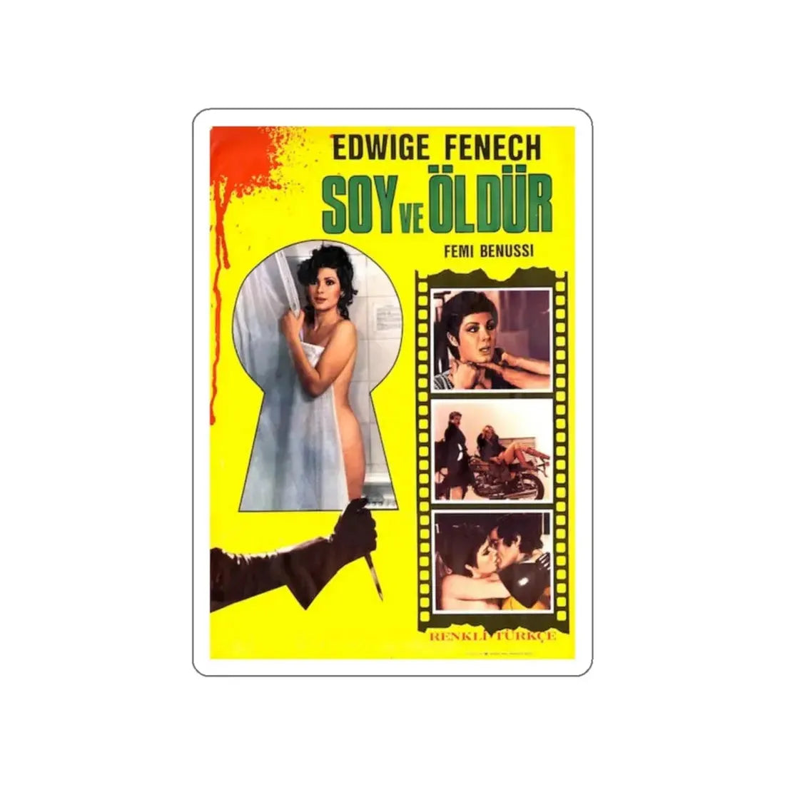 STRIP NUDE FOR YOUR KILLER (TURKISH) 1975 Movie Poster STICKER Vinyl Die-Cut Decal 5 Inch - The Sticker Space