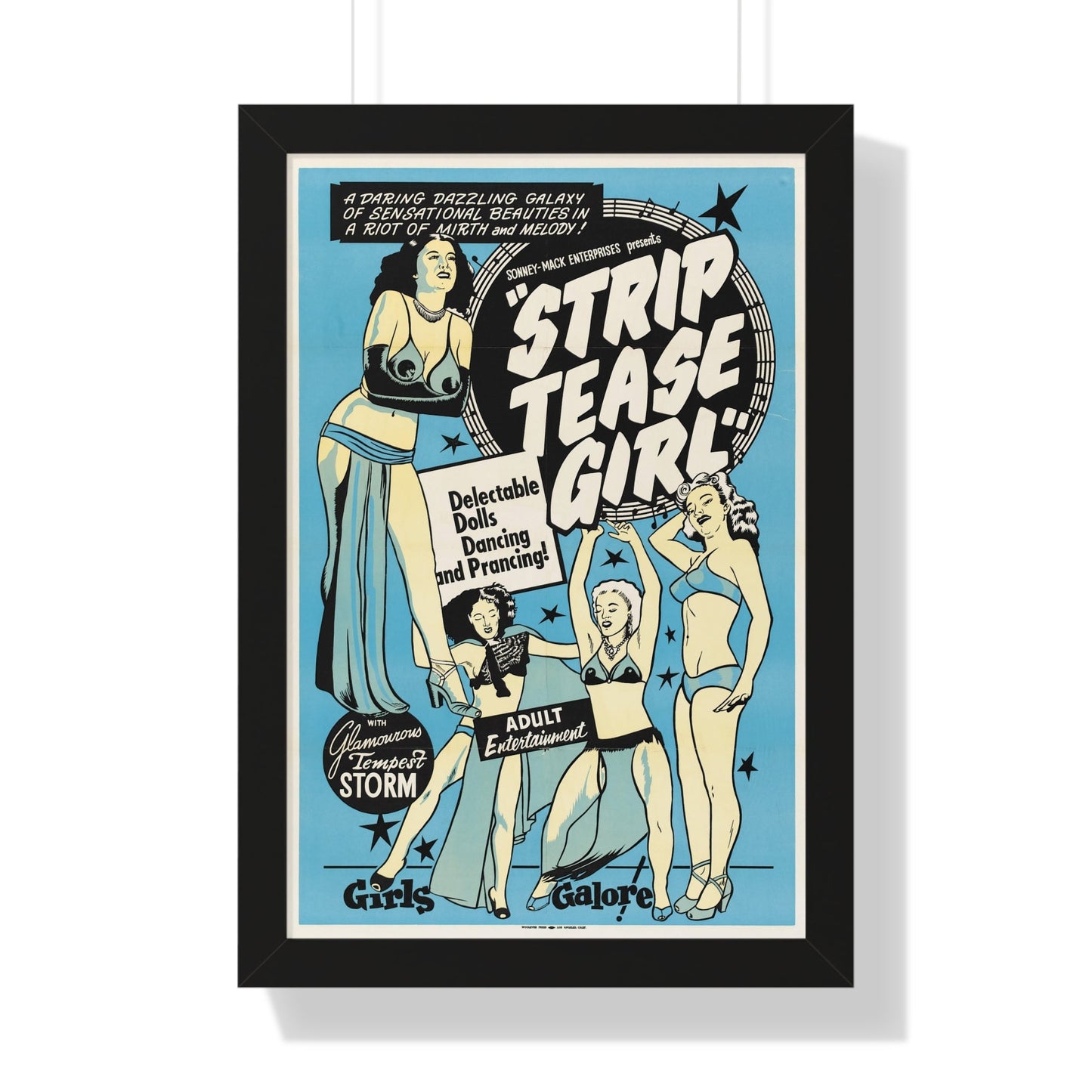 STRIP TEASE GIRL 1952 - Framed Movie Poster-16″ x 24″-The Sticker Space