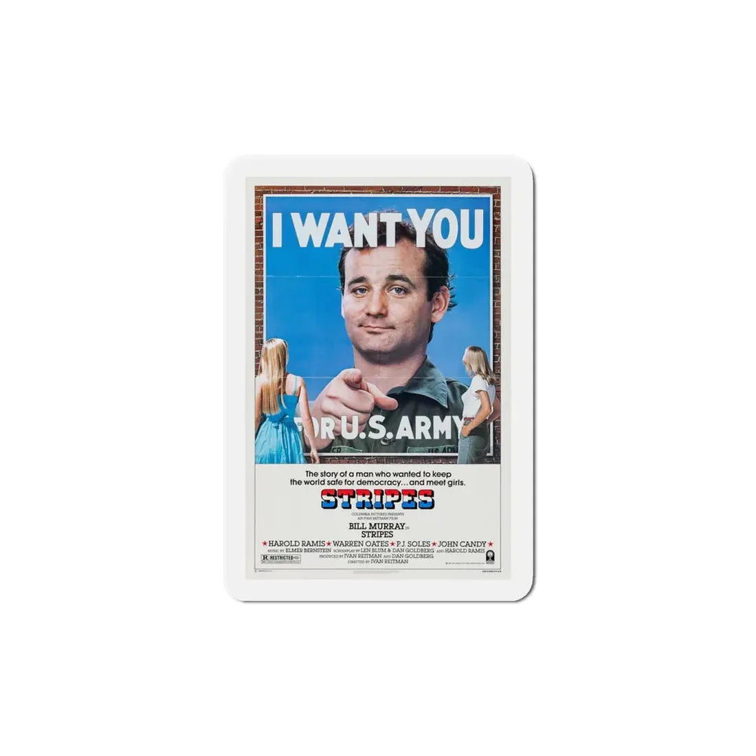 Stripes 1981 Movie Poster Refrigerator Magnet 6 Inch - The Sticker Space