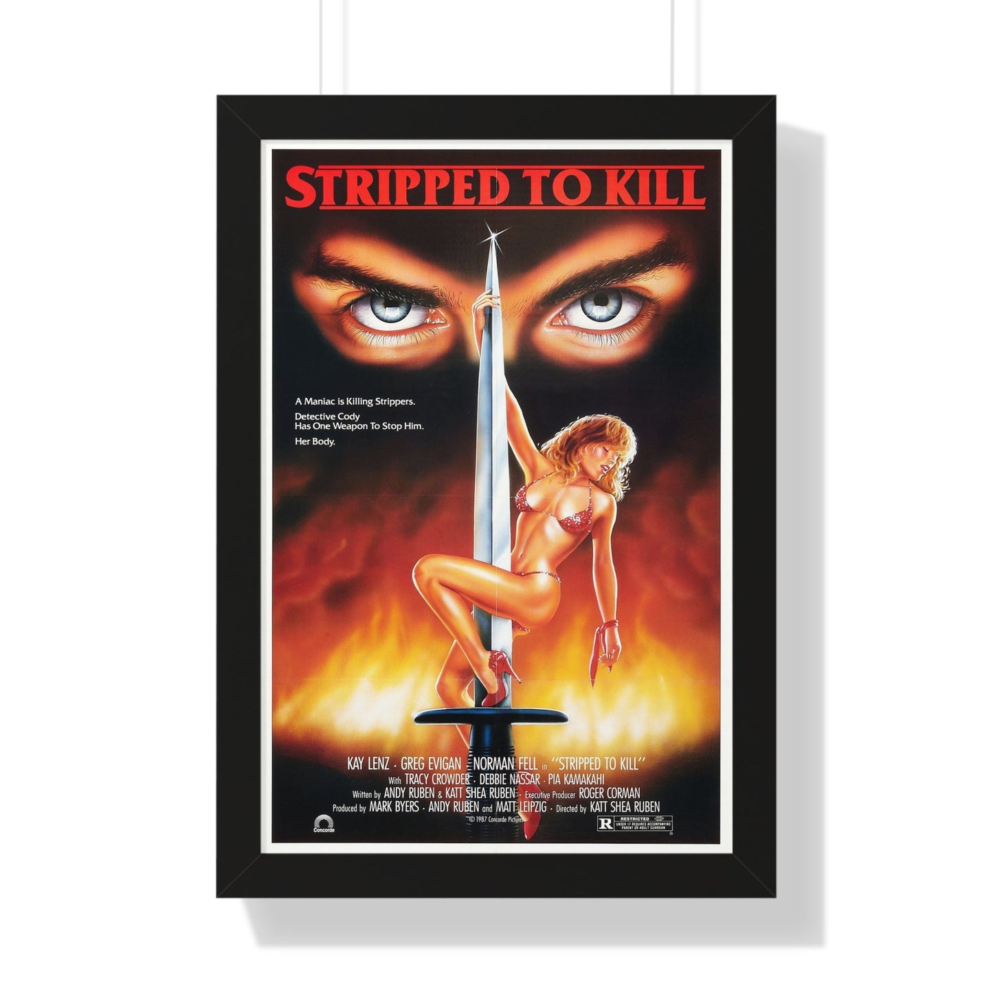 STRIPPED TO KILL 1987 - Framed Movie Poster-16″ x 24″-The Sticker Space