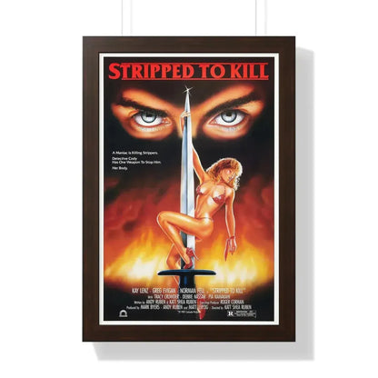 STRIPPED TO KILL 1987 - Framed Movie Poster 16″ x 24″ Walnut - The Sticker Space