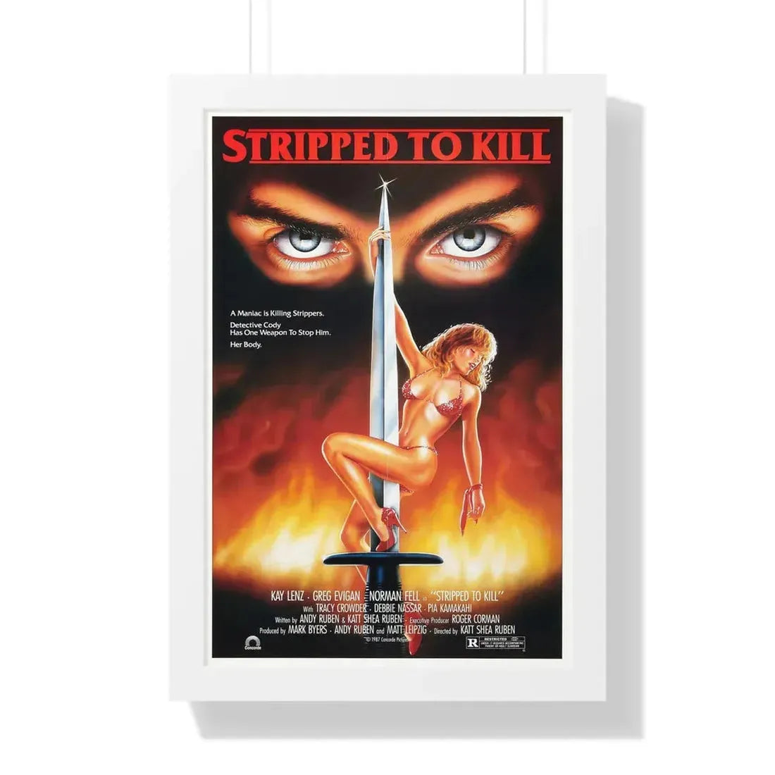 STRIPPED TO KILL 1987 - Framed Movie Poster 16″ x 24″ White - The Sticker Space