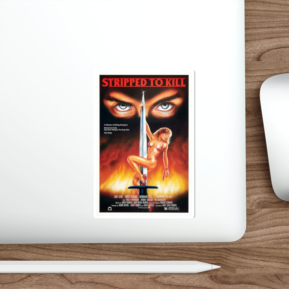 STRIPPED TO KILL 1987 Movie Poster STICKER Vinyl Die-Cut Decal-The Sticker Space