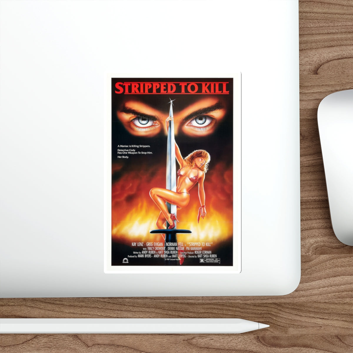 STRIPPED TO KILL 1987 Movie Poster STICKER Vinyl Die-Cut Decal-The Sticker Space