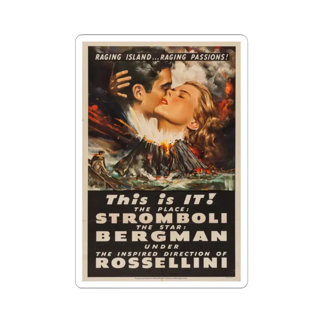 Stromboli 1950 Movie Poster - STICKER Vinyl Kiss-Cut Decal 2 Inch White - The Sticker Space