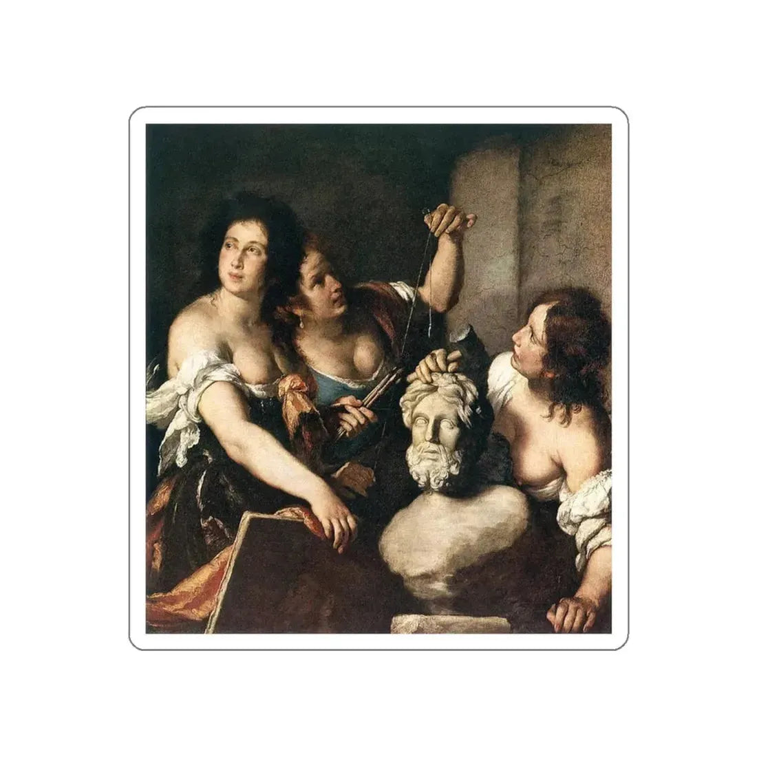 STROZZI, Bernardo - Allegory of Arts (Artwork) STICKER Vinyl Die-Cut Decal White Die-Cut 6 Inch - The Sticker Space