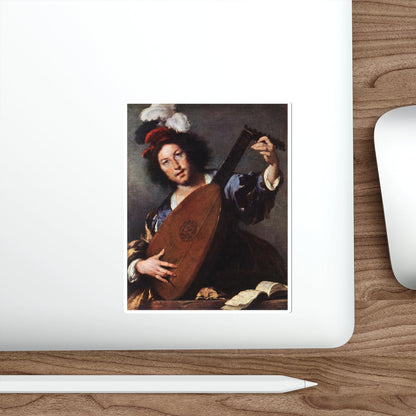 STROZZI, Bernardo - Lute Player (Artwork) STICKER Vinyl Die-Cut Decal-The Sticker Space