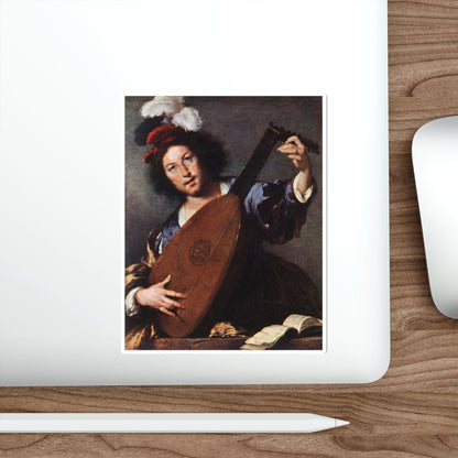 STROZZI, Bernardo - Lute Player (Artwork) STICKER Vinyl Die-Cut Decal-The Sticker Space