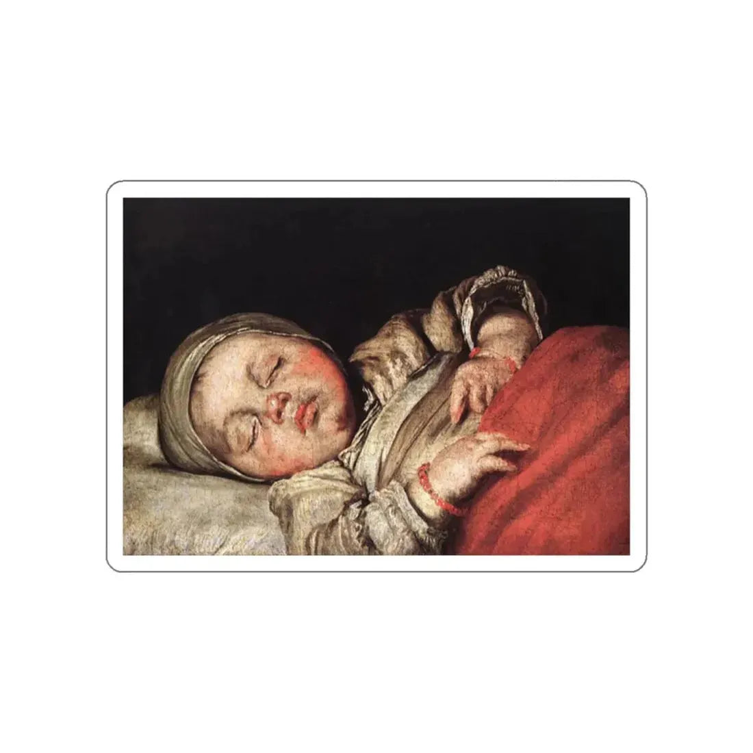 STROZZI, Bernardo - Sleeping Child (Artwork) STICKER Vinyl Die-Cut Decal White Die-Cut 2 Inch - The Sticker Space