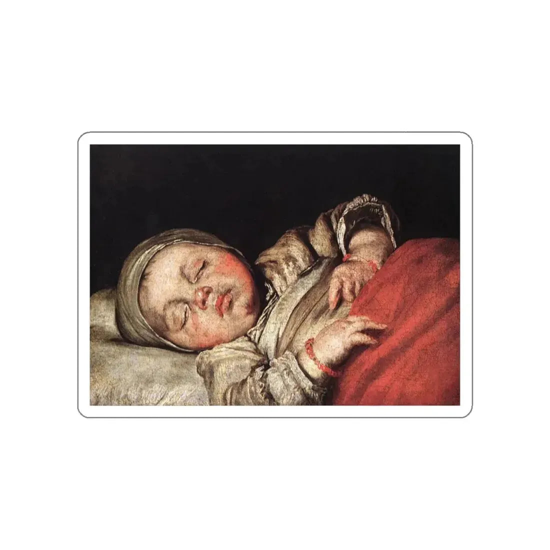 STROZZI, Bernardo - Sleeping Child (Artwork) STICKER Vinyl Die-Cut Decal White Die-Cut 5 Inch - The Sticker Space