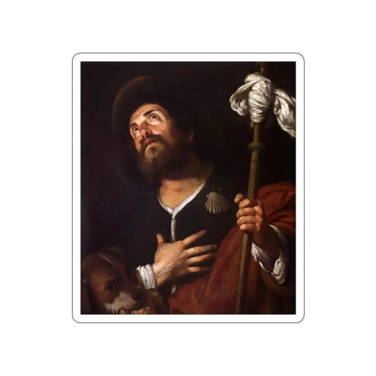 STROZZI, Bernardo - St Roch (Artwork) STICKER Vinyl Die-Cut Decal White Die-Cut 2 Inch - The Sticker Space
