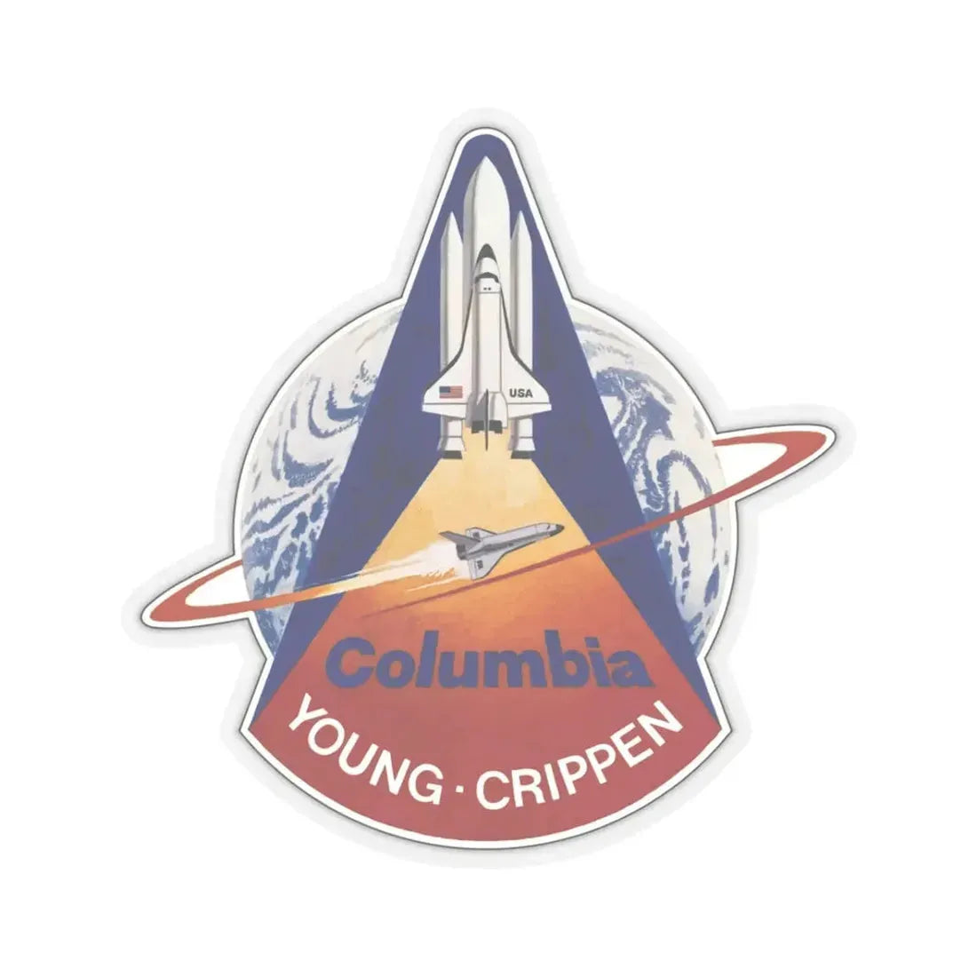 STS 1 (NASA) STICKER Vinyl Kiss-Cut Decal 3 Inch Transparent - The Sticker Space