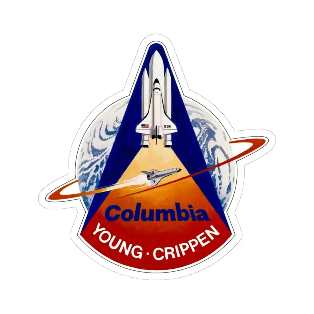 STS 1 (NASA) STICKER Vinyl Kiss-Cut Decal 4 Inch White - The Sticker Space